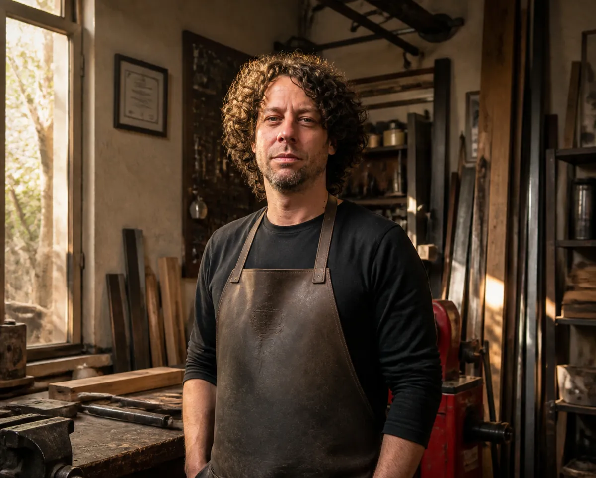 Manuel Greig en el taller