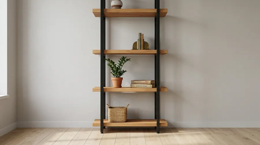 Estantería industrial hierro y madera
